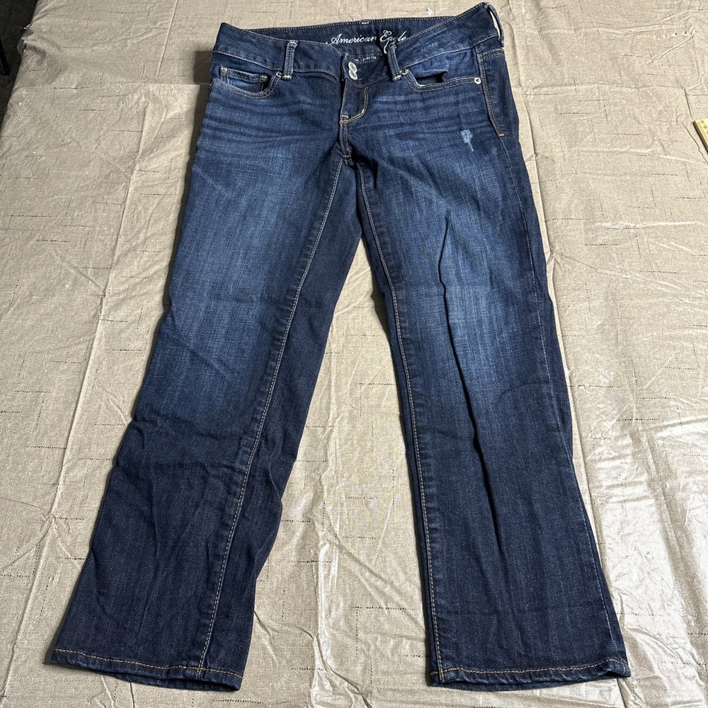 American Eagle Jeans Artist Crop Capri Womens Sz  4 Reg Blue Stretch